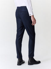 Pantalon Coordonnable Slim En Laine M Lang E Bleu Marine