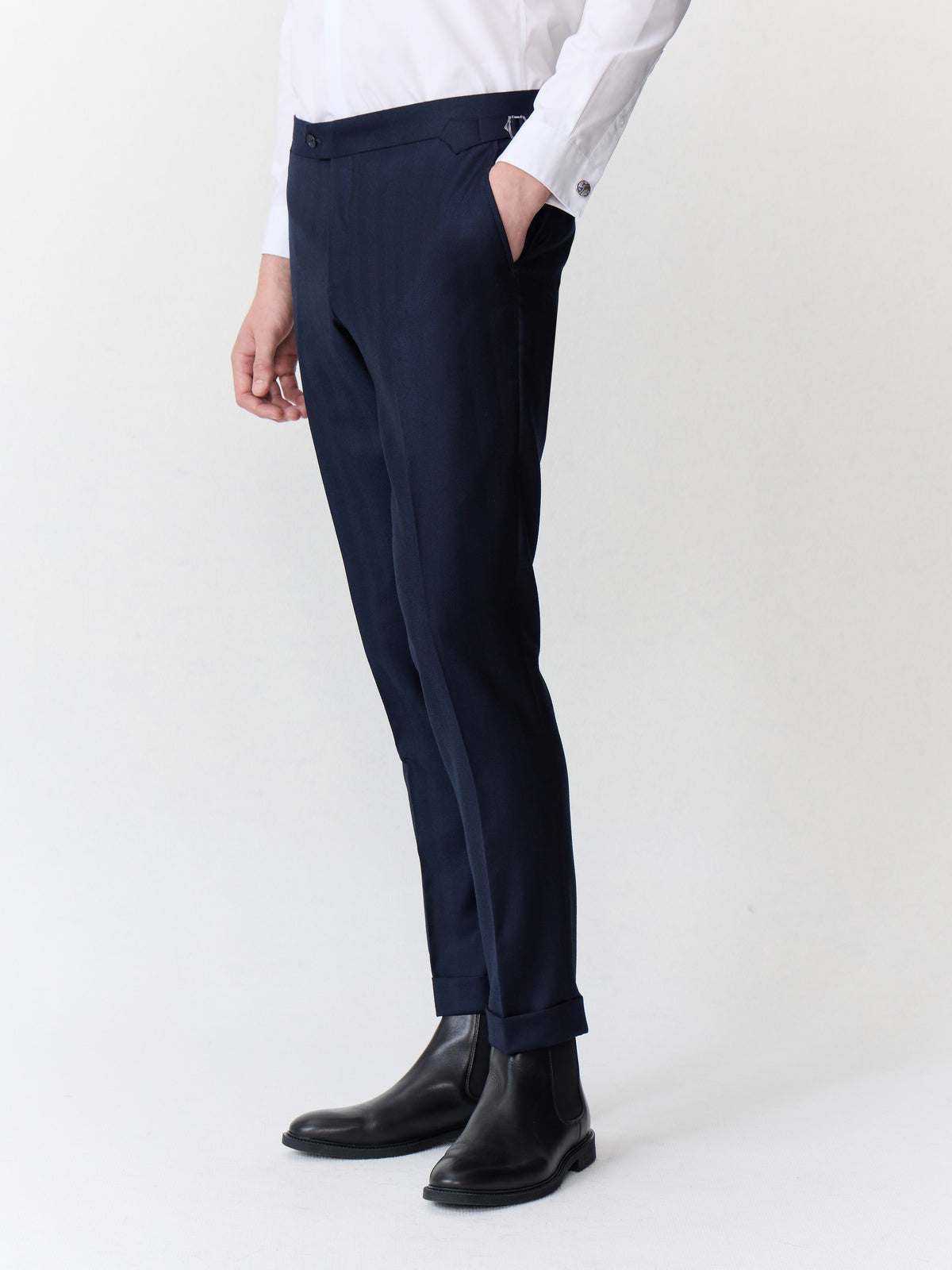 Pantalon Coordonnable Slim En Laine M Lang E Bleu Marine