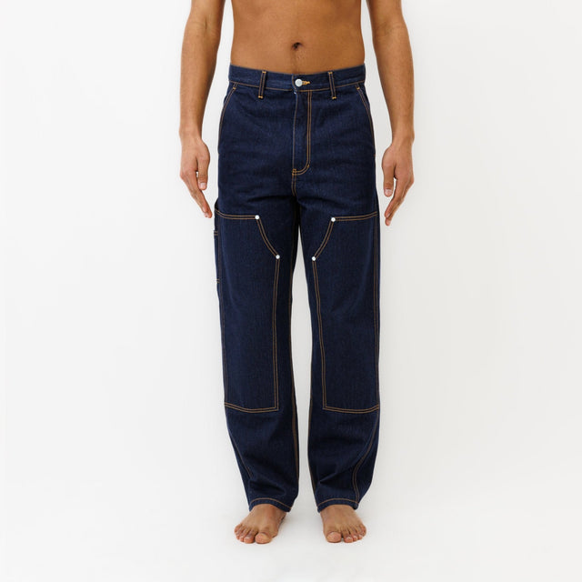 Pantalon DN Charpentier Coupe Ample Bleu Un Lavage