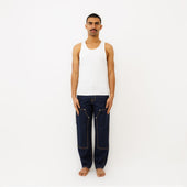 Pantalon DN Charpentier Coupe Ample Bleu Un Lavage