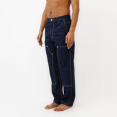 Pantalon DN Charpentier Coupe Ample Bleu Un Lavage