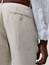 Pantalon Coordonnable Slim En Lin Beige