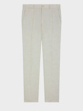 Pantalon Coordonnable Slim En Lin Beige