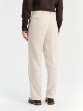 Pantalon Coordonnable Regular En Lin Et Coton Beiges