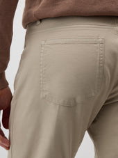 Pantalon Casual Slack Regular En Coton Stretch Beige