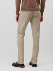 Pantalon Casual Slack Regular En Coton Stretch Beige