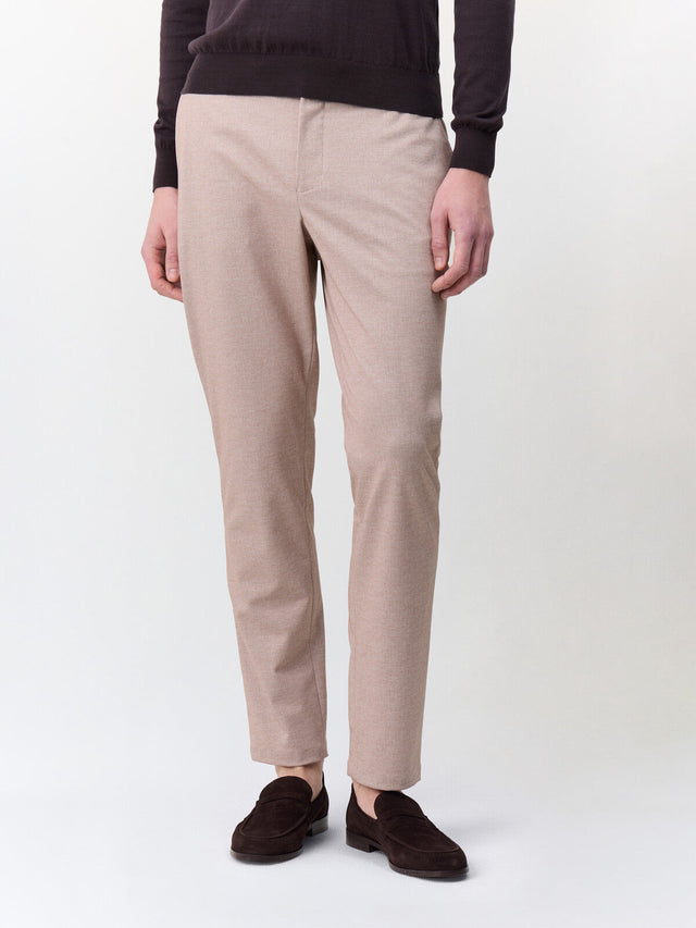 Pantalon casual slack slim beige