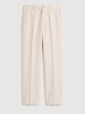 Pantalon coordonnable regular en lin et coton beiges