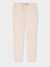 Pantalon Casual Semi Regular En Lin Et Coton Beiges