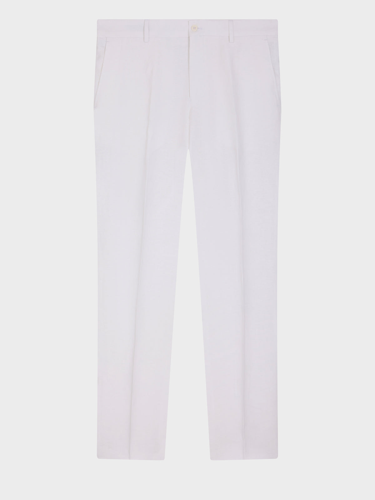 Pantalon Coordonnable Slim En Lin Blanc