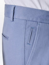 Chino Slack Semi Regular En Coton Stretch Bleu Chambray