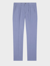 Chino Slack Semi Regular En Coton Stretch Bleu Chambray