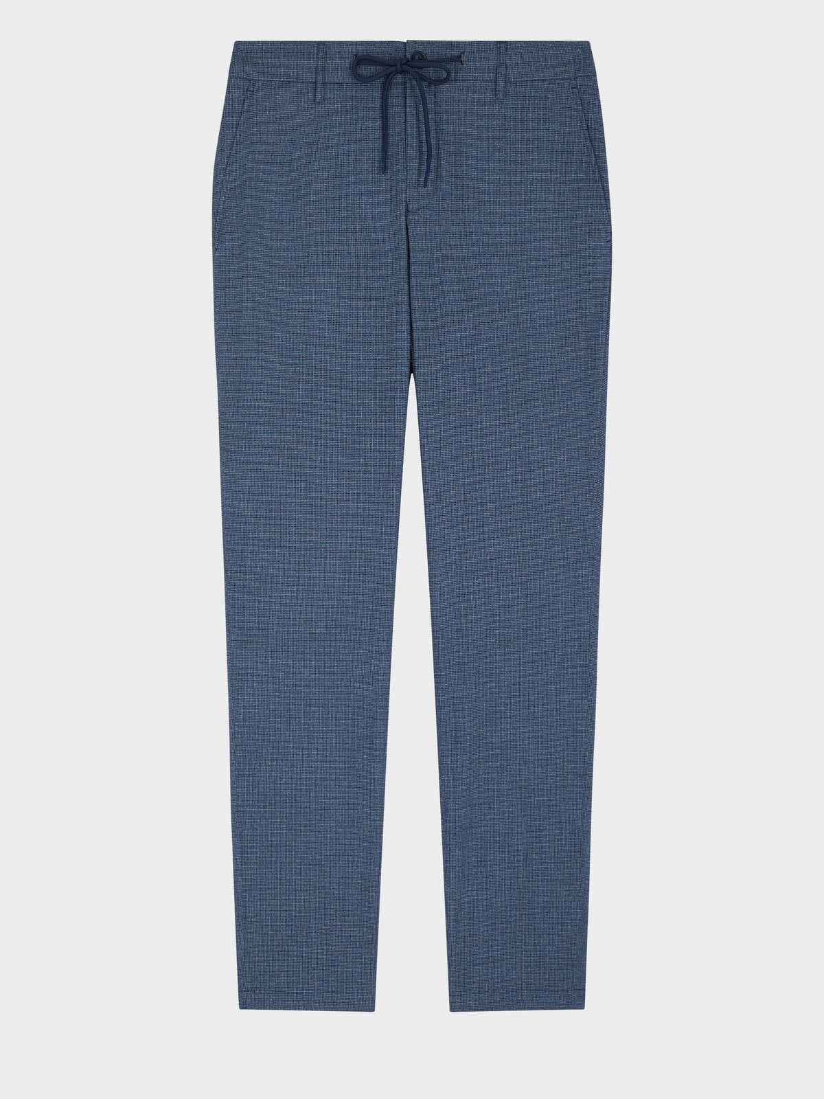 Pantalon Casual Slack Slim Bleu Chambray Carreaux