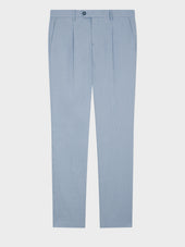 Pantalon Coordonnable Slim En Coton Stretch Bleu Ciel Rayures