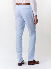 Pantalon Coordonnable Slim En Lin Et Coton Bleu Ciel