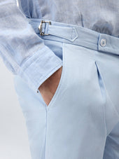 Chino Slack Slim En Coton Stretch 7 8 Bleu Ciel