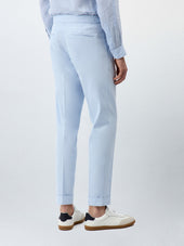 Chino Slack Slim En Coton Stretch 7 8 Bleu Ciel