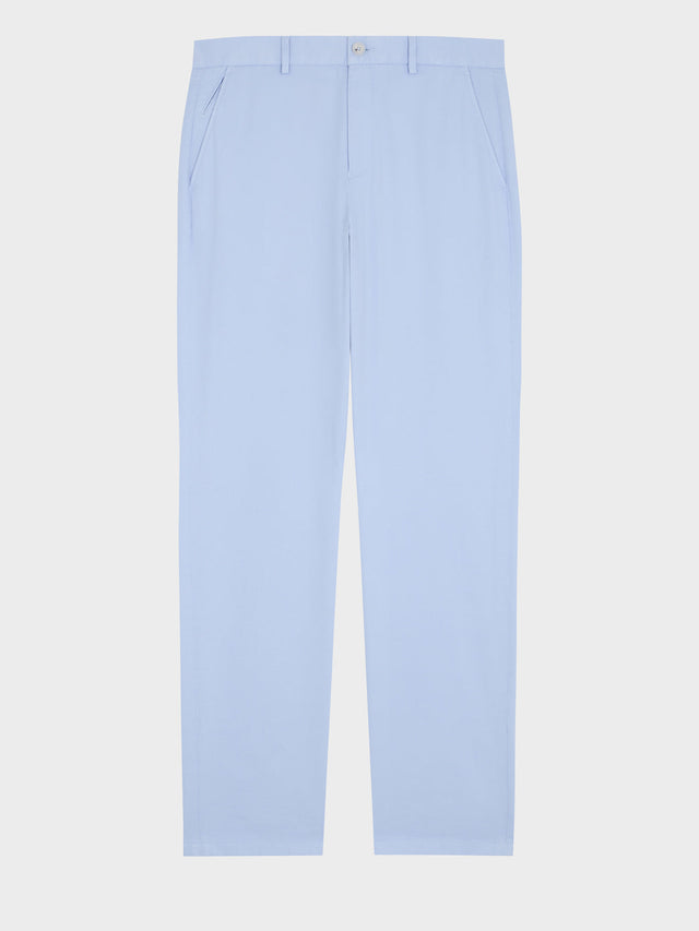 Chino slack slim en coton stretch bleu ciel