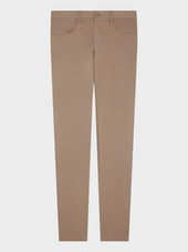 Pantalon Casual Slack Regular En Coton Stretch Marron