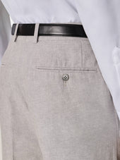 Pantalon Coordonnable Slim En Lin Et Coton Gris