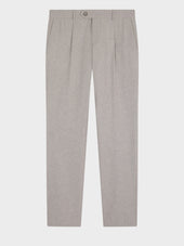 Pantalon Coordonnable Slim En Lin Et Coton Gris