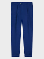 Pantalon Coordonnable Slim En Lin Bleu Indigo