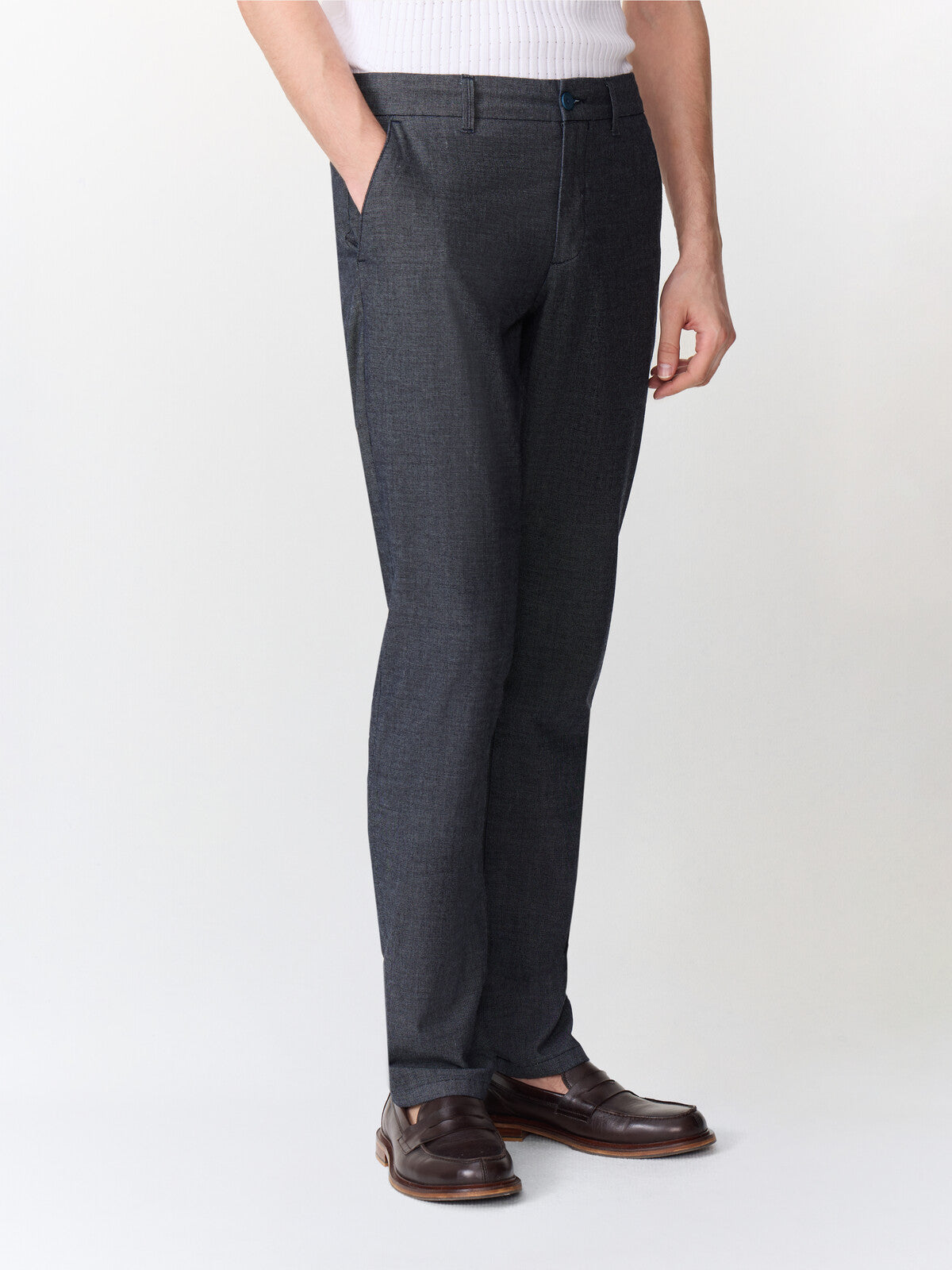 Chino Slack Semi Regular En Coton M Lang Bleu Indigo