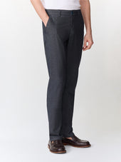 Chino slack semi regular en coton mélangé bleu indigo