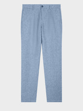 Pantalon Coordonnable Slim En Lin Bleu Jeans