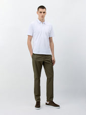 Pantalon Coordonnable Slim En Coton Stretch Kaki