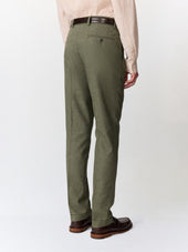 Pantalon Coordonnable Slim En Coton Et Lin Kaki