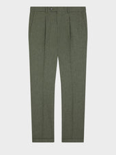 Pantalon Coordonnable Slim En Coton Et Lin Kaki