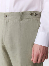 Pantalon Coordonnable Slim En Lin Kaki