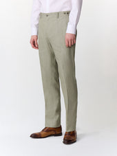 Pantalon coordonnable slim en lin kaki