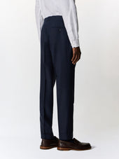 Pantalon Coordonnable Slim En Lin M Lang Bleu Marine