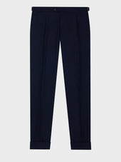 Pantalon Coordonnable Slim En Lin M Lang Bleu Marine