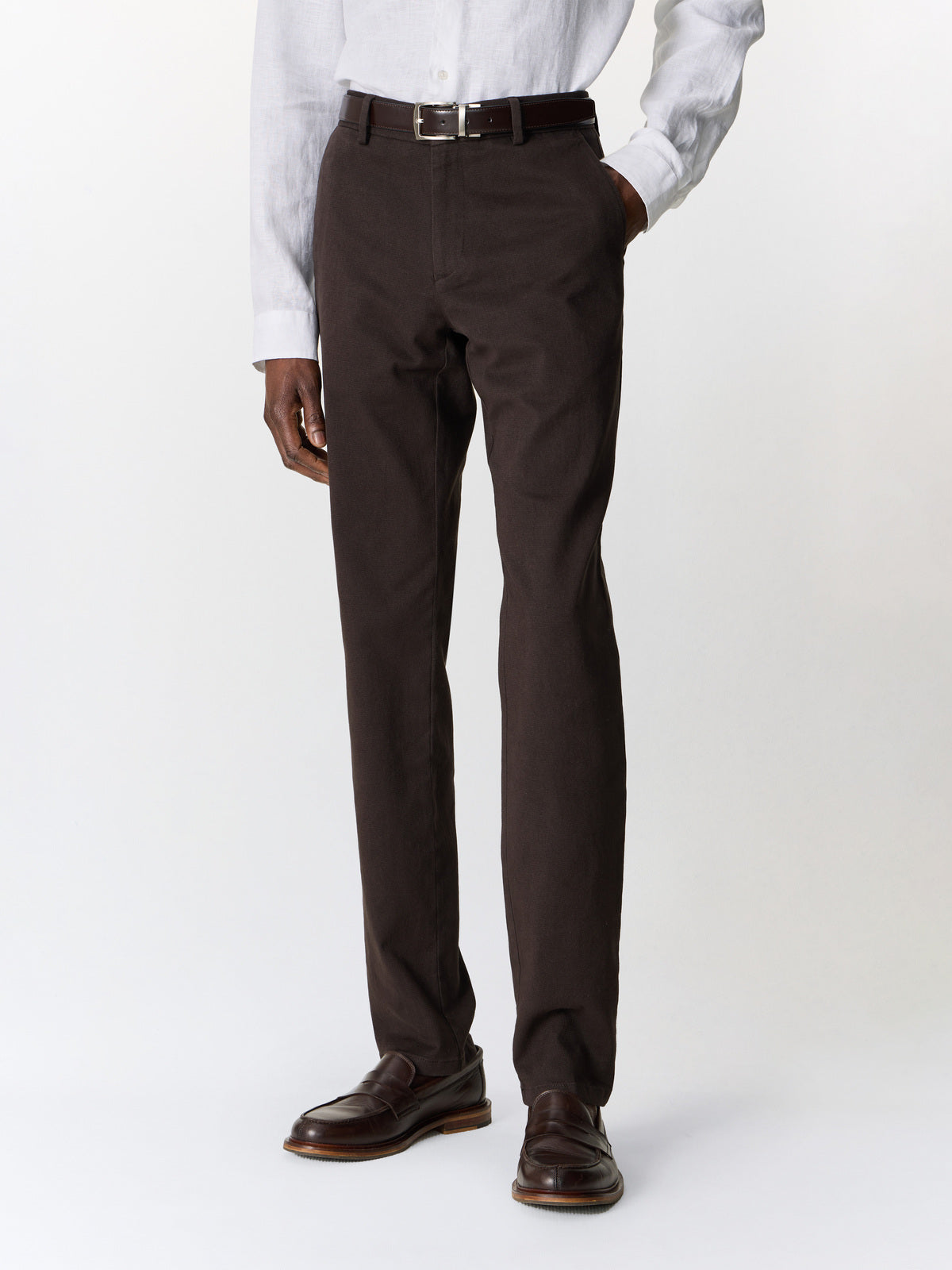 Chino Slack Slim En Coton Stretch Marron