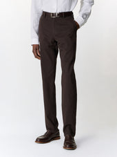Chino slack slim en coton stretch marron