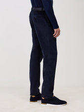 Pantalon Coordonnable Slim En Velours C Tel Bleu Marine