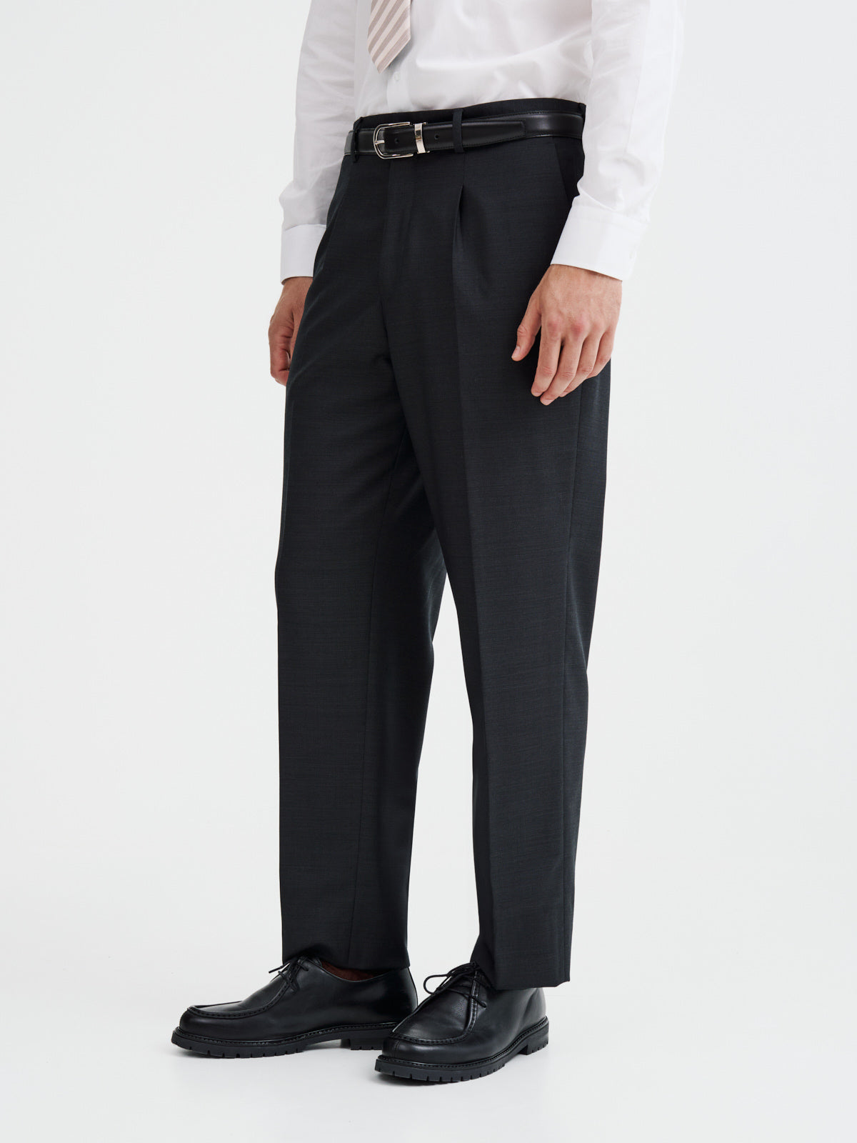 Pantalon Coordonnable En Laine Anthracite
