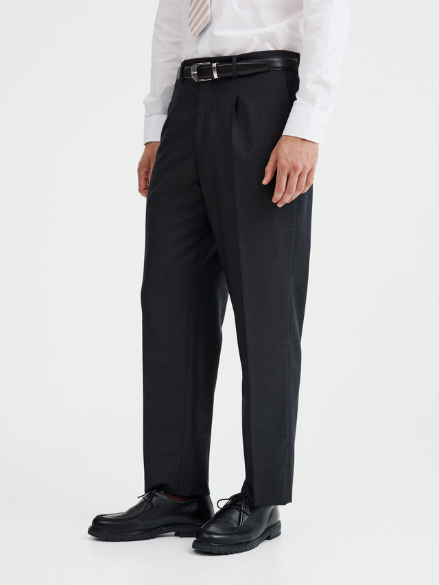 Pantalon coordonnable en laine anthracite