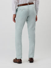 Pantalon Coordonnable Slim En Lin Vert D Eau