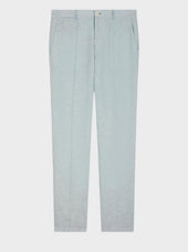 Pantalon Coordonnable Slim En Lin Vert D Eau