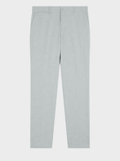 Pantalon Coordonnable Slim En Coton Et Lin Vert D Eau