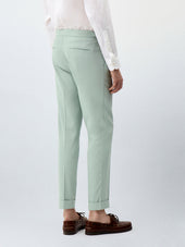 Chino Slack Slim En Coton Stretch 7 8 Vert D Eau