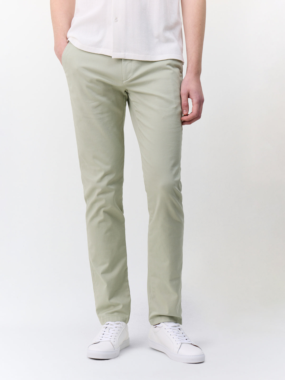 Chino Slack Slim En Coton Stretch Vert D Eau