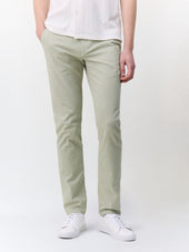 Chino slack slim en coton stretch vert d'eau