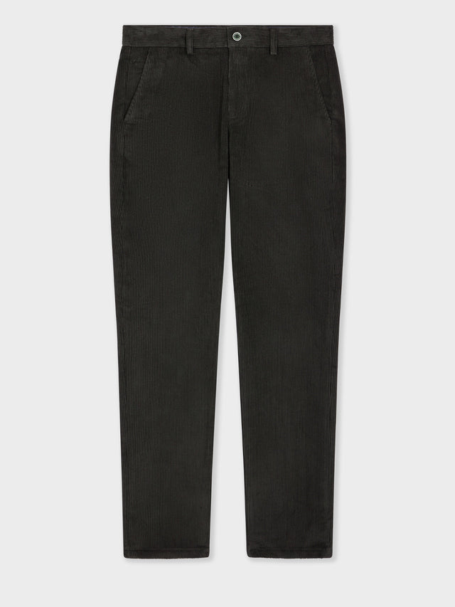 Chino slack semi regular en velours côtelé kaki