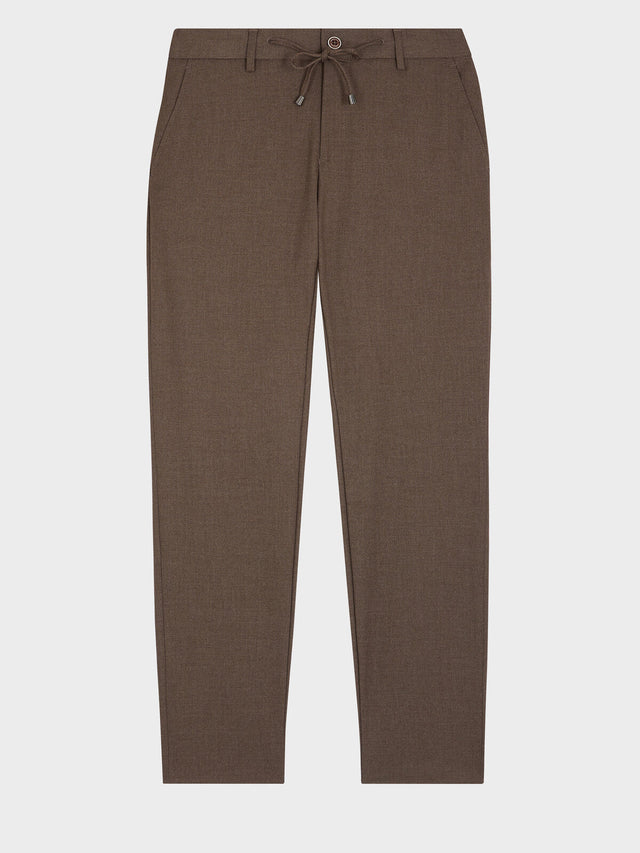 Pantalon casual slack slim marron