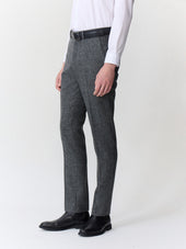 Pantalon coordonnable slim en laine mélangée anthracite Prince de Galles